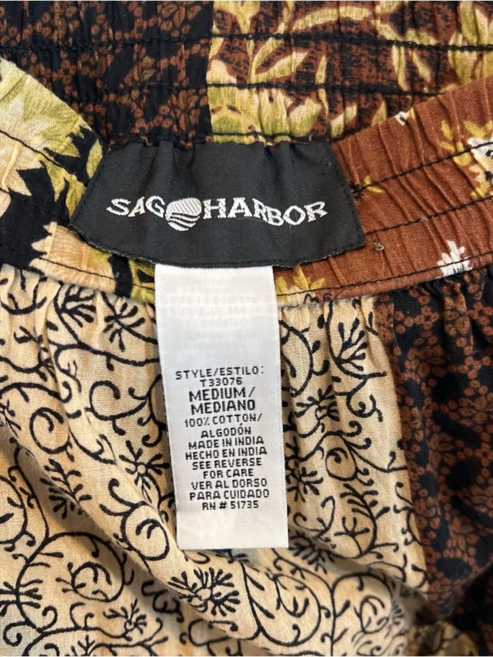 Sag Harbor Brown Patchwork Maxi Skirt - Picture 6 of 6
